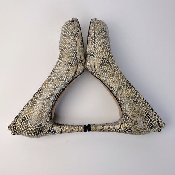 Stuart Weitzman Snake Skin Peep Toe Platform Heel - Picture 4 of 10